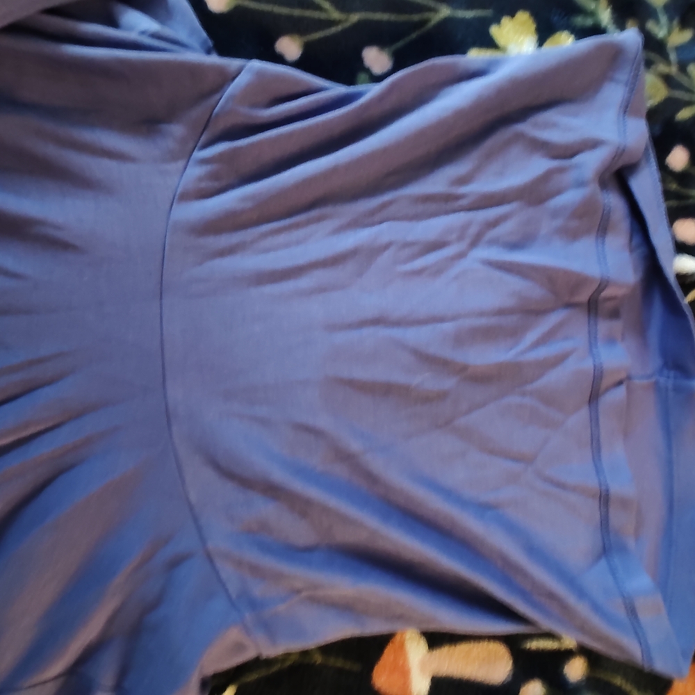 Blue-Purple Cowl Neck Long Sleeve Top-Gently Used - Picture 3 of 6